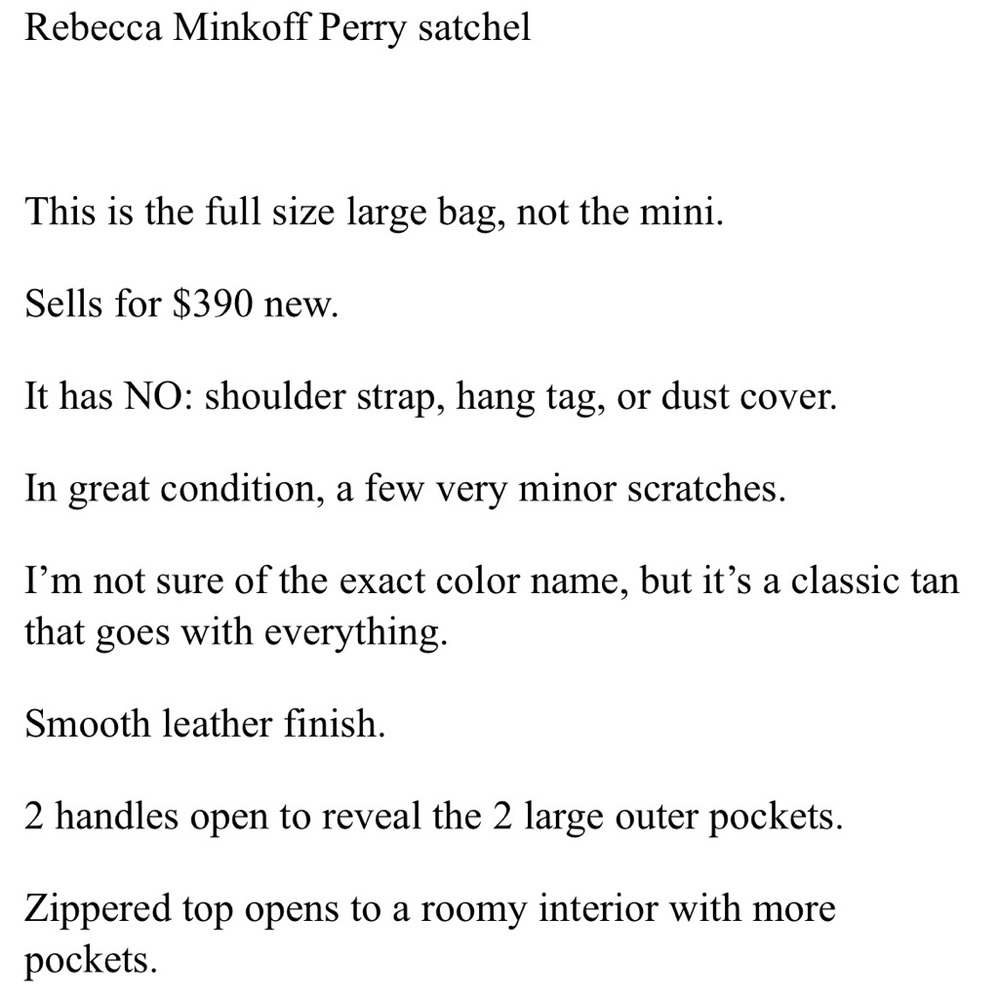 Rebecca Minkoff Perry Satchel bag purse - Picture 16 of 16